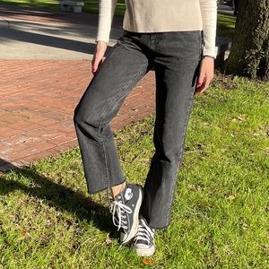 ZARA Denim Black Straight High Waisted Jeans